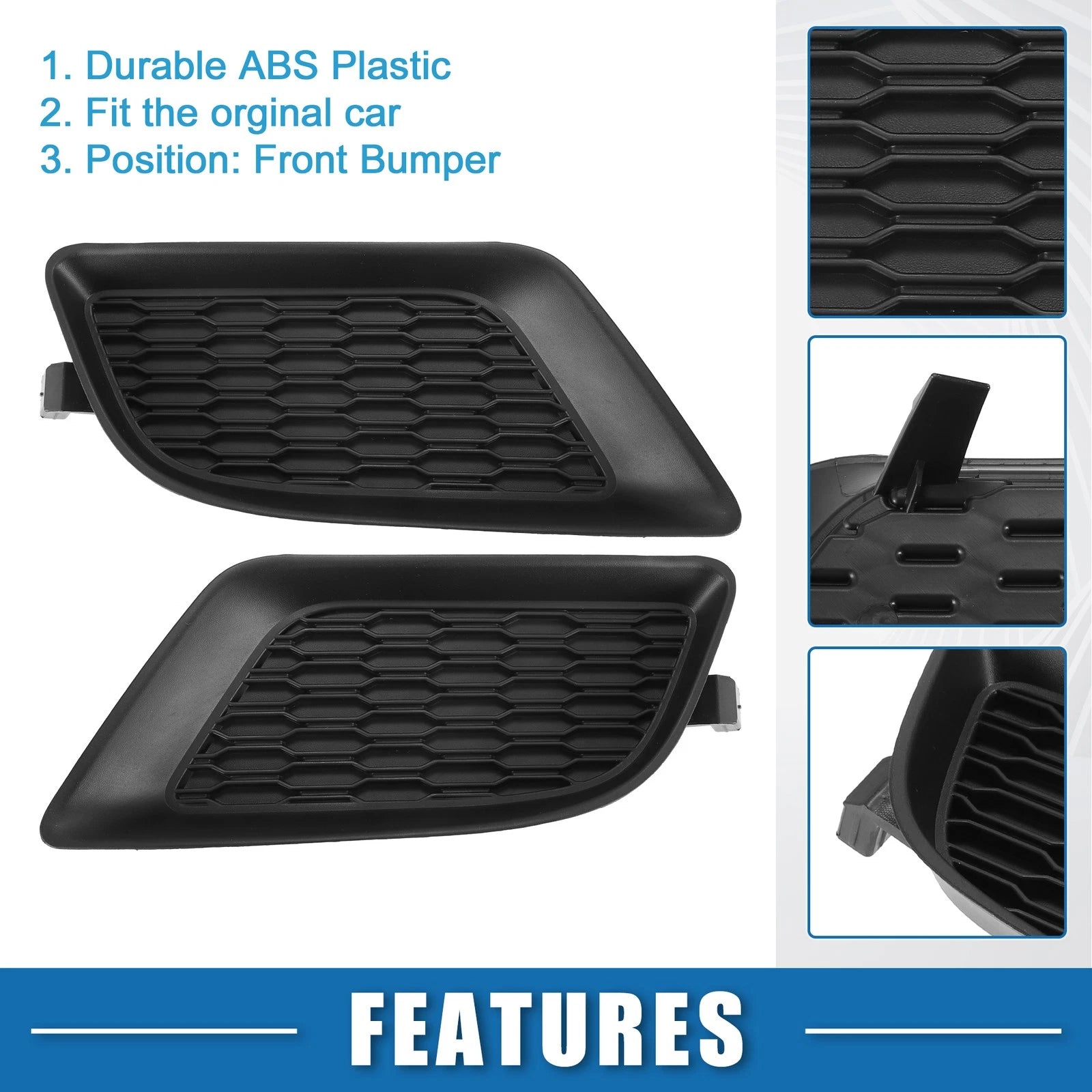Fog Light Grille Cover Kit Front Left Right for Dodge Charger (2011–2014)