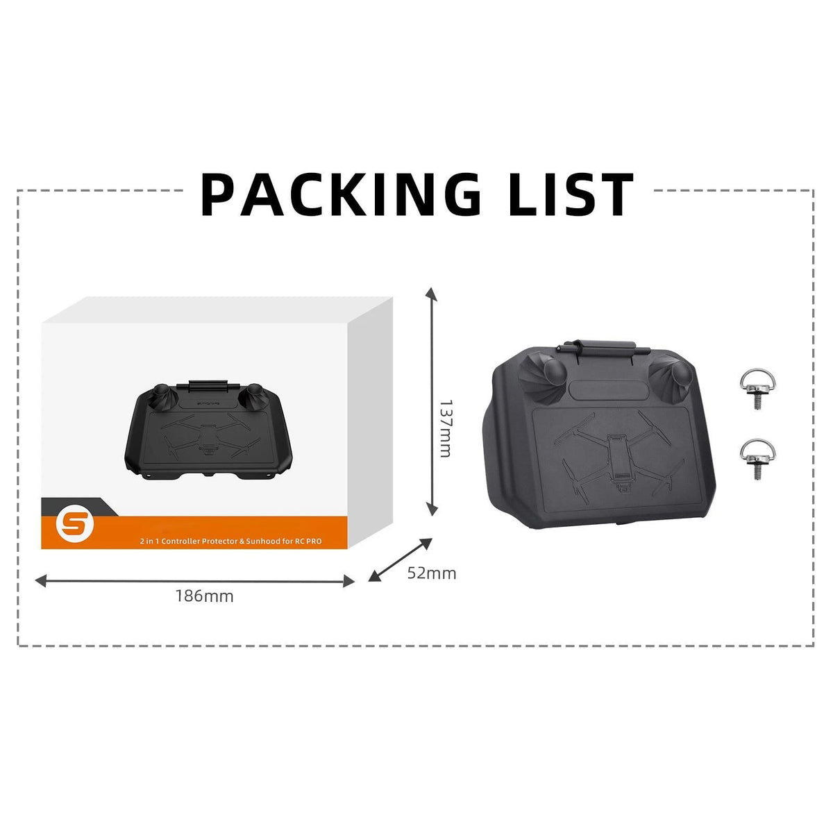 Adjustable Sun Hood Screen Cover for DJI RC Pro Controller