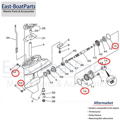 Lower Seal Kit for Yamaha 2 Stroke 6hp 7hp 8hp Outboard (1990–2023)