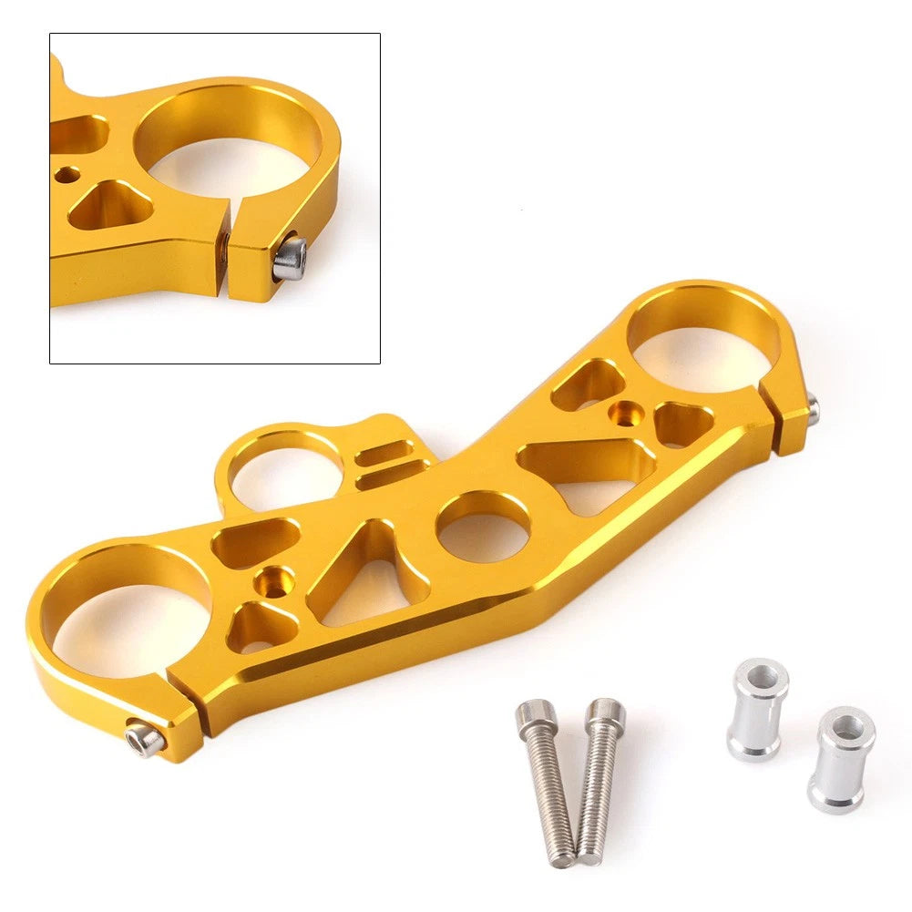 CNC Triple Tree Upper Top Clamp for Yamaha YZF R6 (2008–2009) Aluminum Gold