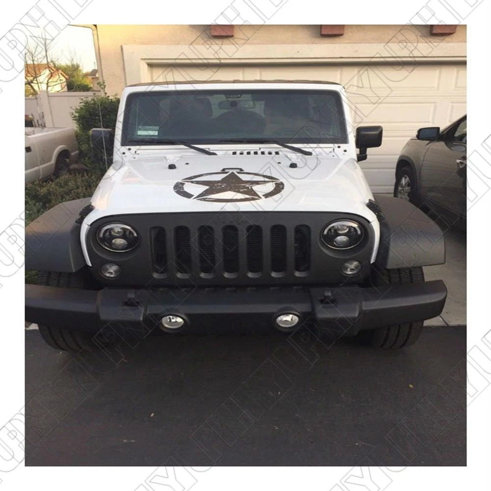 Car Decal Black Army Star Sticker for Jeep Wrangler