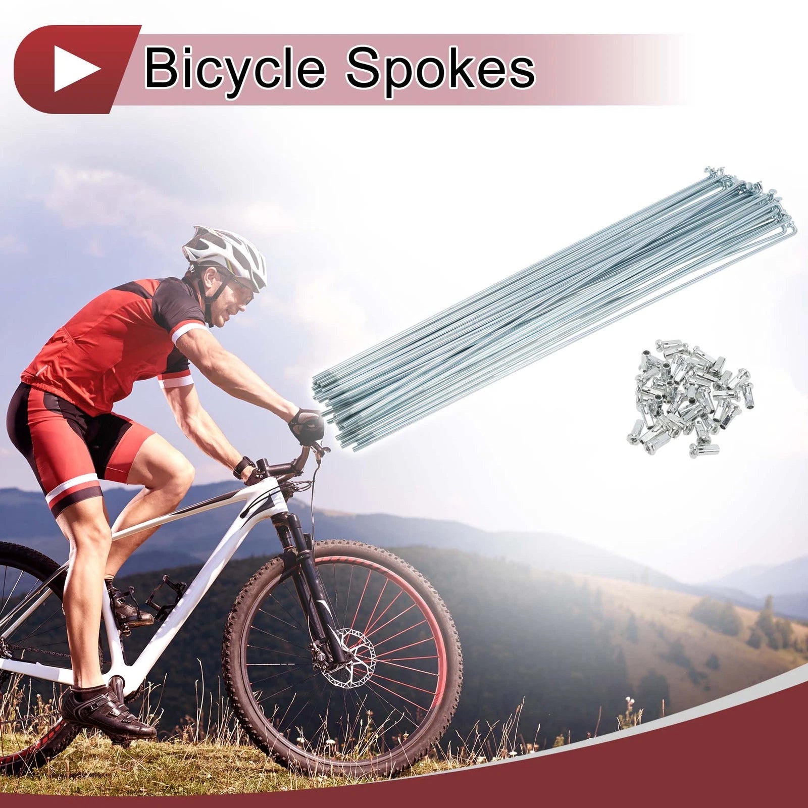 Bike Wheel Spokes Set Galvanized 280mm for 12G Bicycle (All Years)
