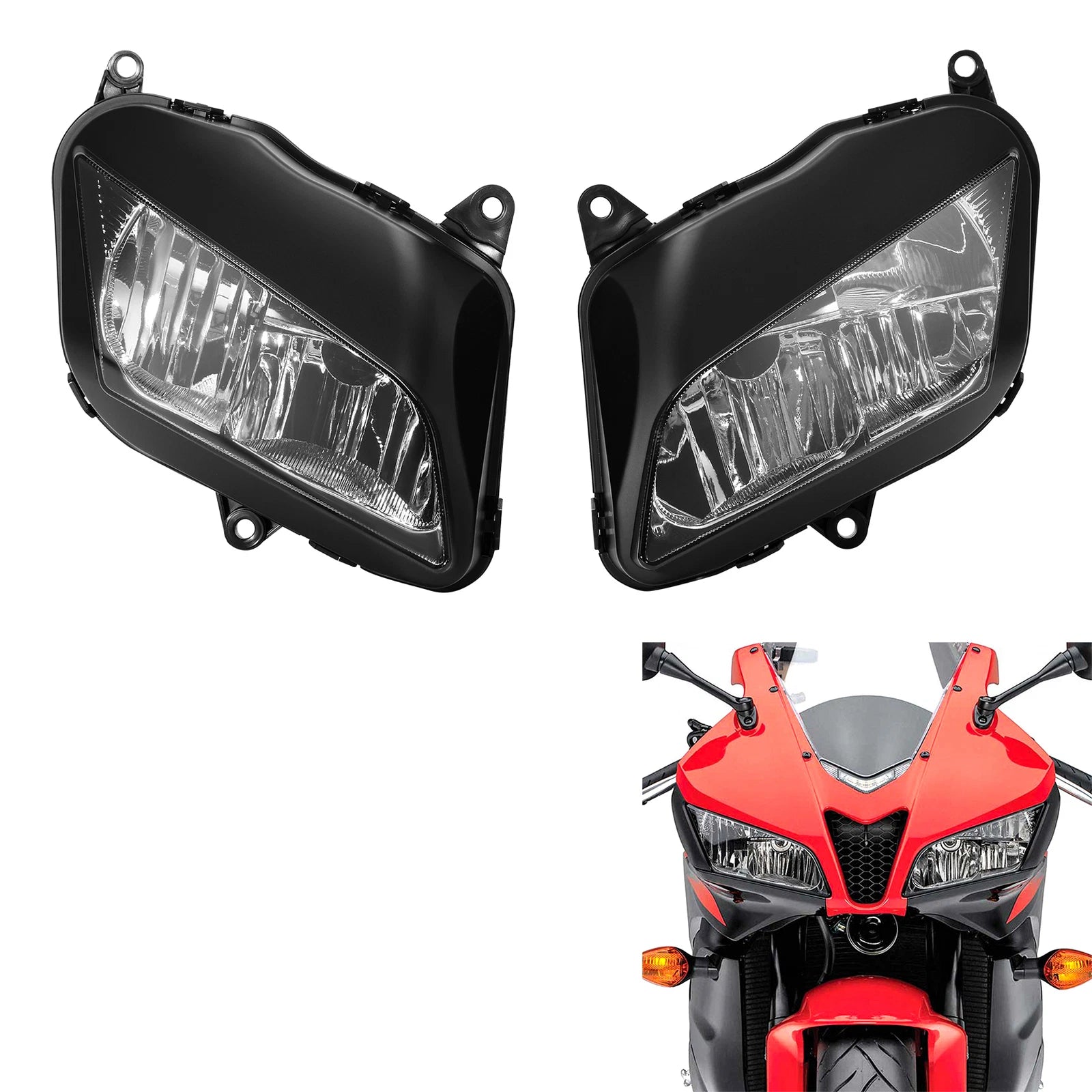 Front Headlight with Fairing Bracket for Honda CBR600RR (2007–2012)