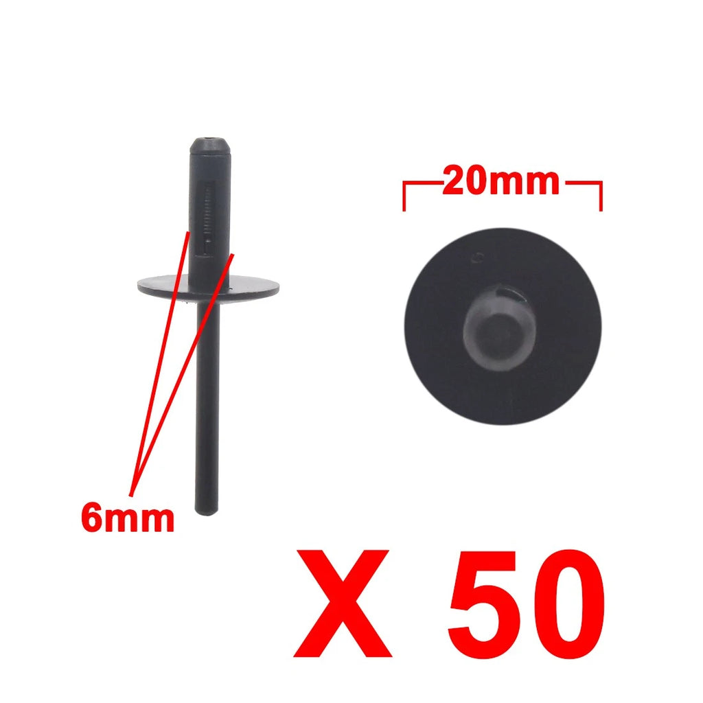 Plastic Rivets 6mm Hole Replacement Set for BMW Door Bumper (2000–2025)