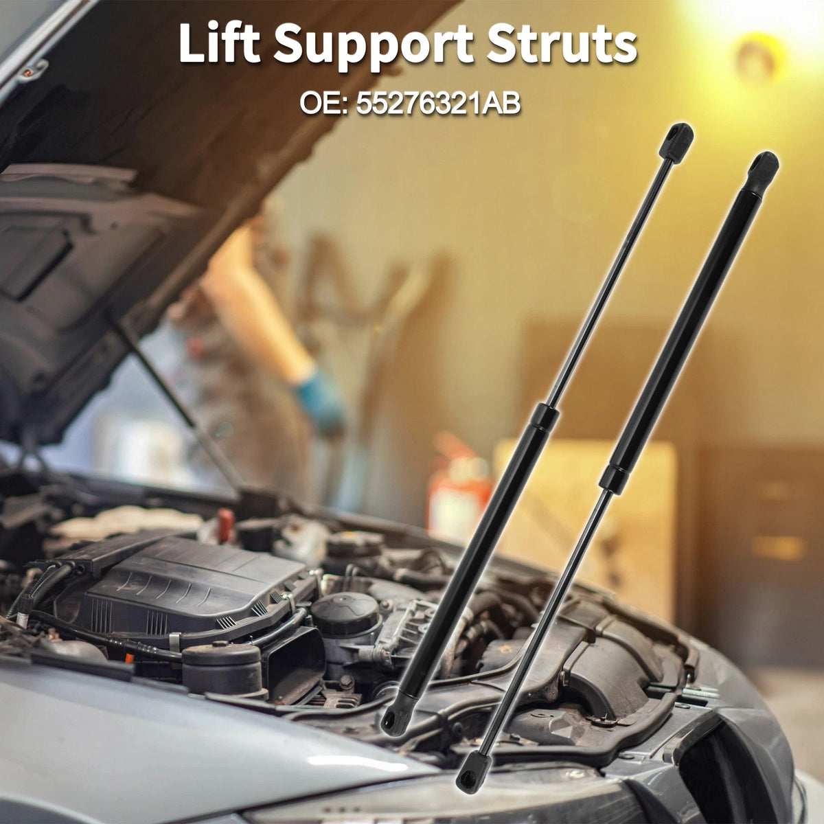 Front Hood Lift Supports Struts for Dodge Ram 1500 2500 (2002–2008)
