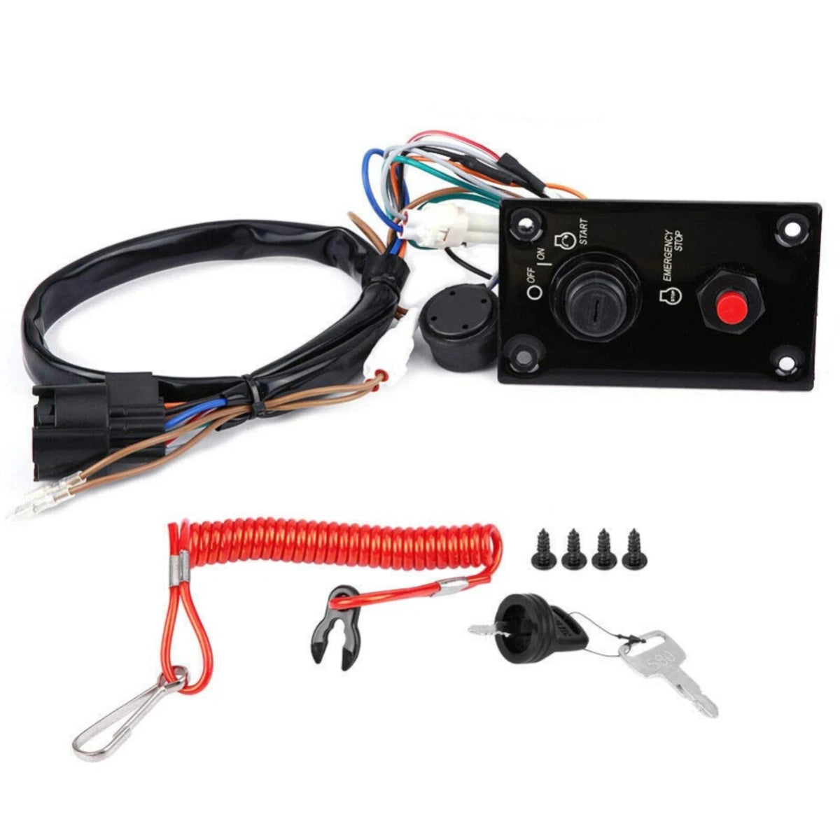 Replacement Ignition Key Switch Panel Assembly for Suzuki Outboard (37100-96J24)