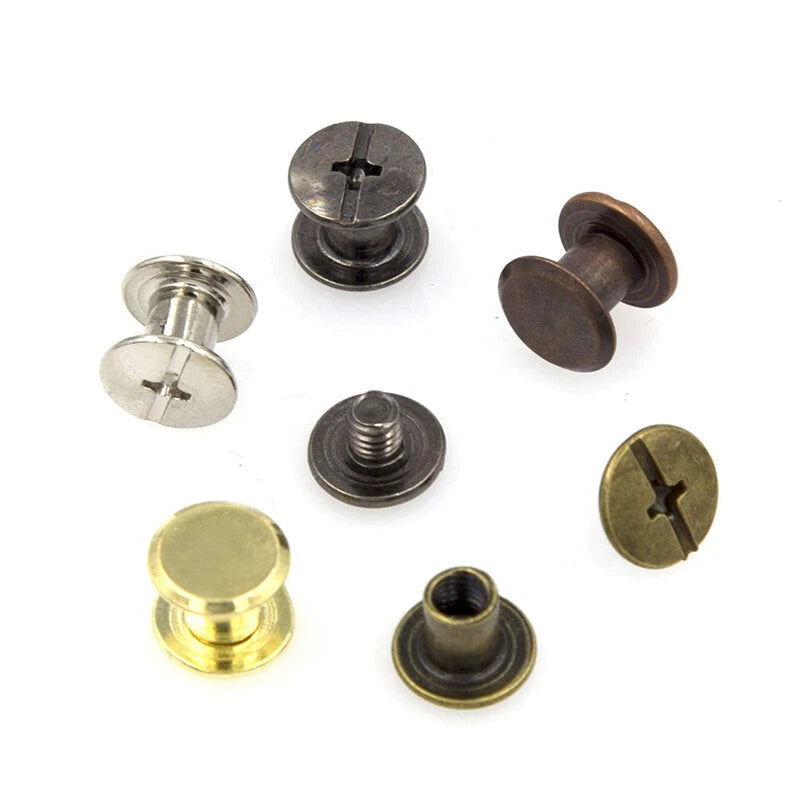 Set of 100 Chicago Binding Screws Assorted Kit Metal Round Cross Head