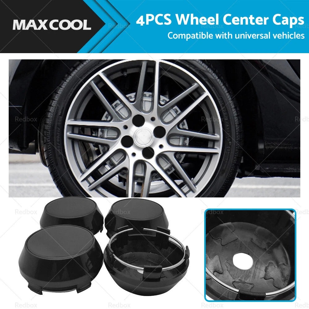 60mm Hub Cap No Logo Black Base Universal Wheel Center Cap