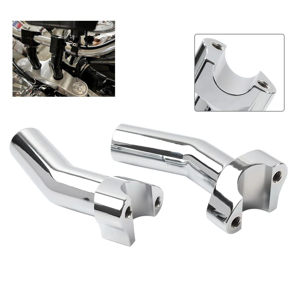 4" Pullback Handlebar Risers Chrome for Harley Dyna Softail Road King
