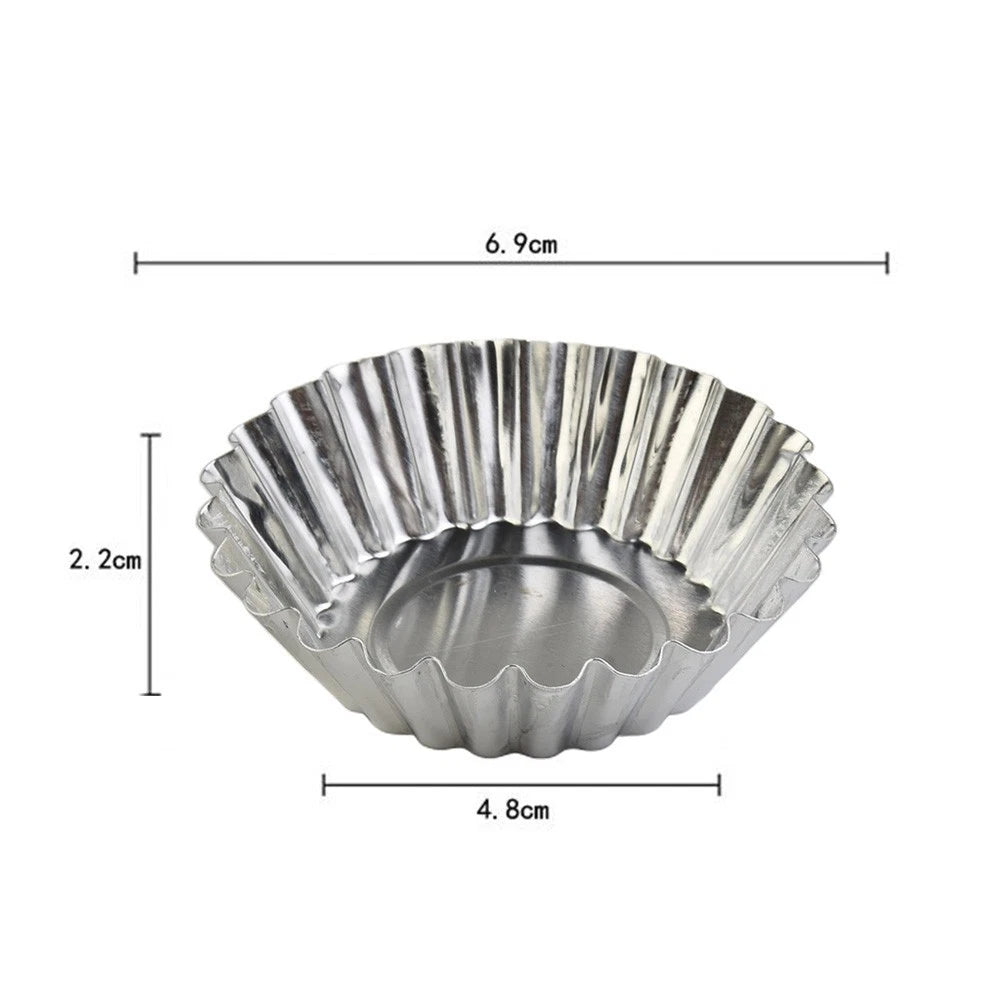 20Pcs Egg Tart Aluminum Cupcake Molds for Baking