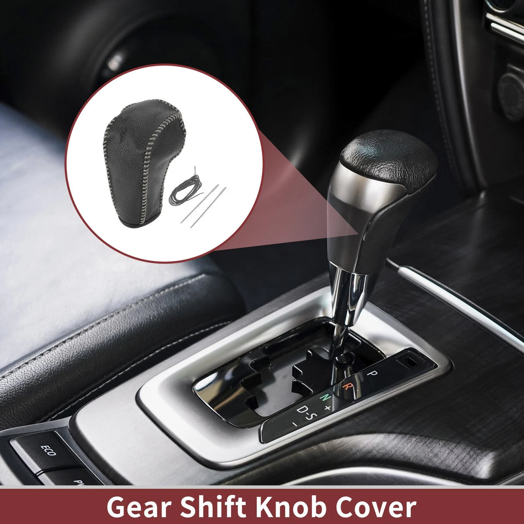 Gear Shift Knob Cover Replacement for Ford Edge (2011–2014) Gray Faux Leather