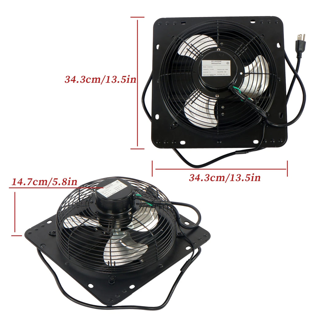 10'' Shutter Exhaust Fan for Wall-Mount (Remote Control, 5.6FT Cord)