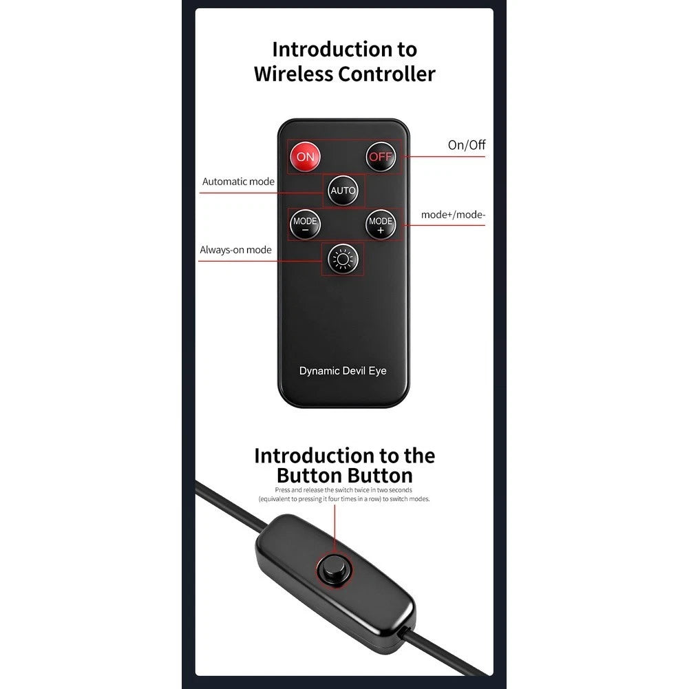LED Rear Window Eye Symbol Light for Universal Vehicles (Wireless Remote)
