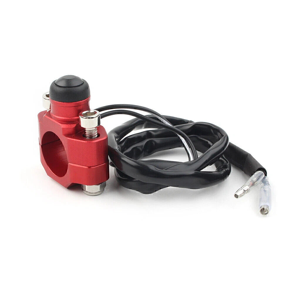 Rotating Bar Clamp Start Stop Switch Button for Universal 7/8" Handlebar Red