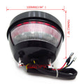 LED Tail Brake Light Grille for HTTMT Motorcycle (Ribbed, Black Plastic)