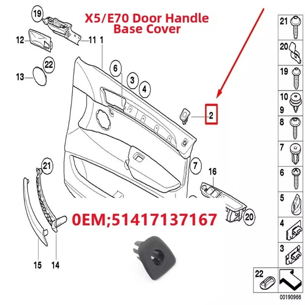 Door Panel Lock Operating Rod Trim for BMW X5 E70 (2007–2013)