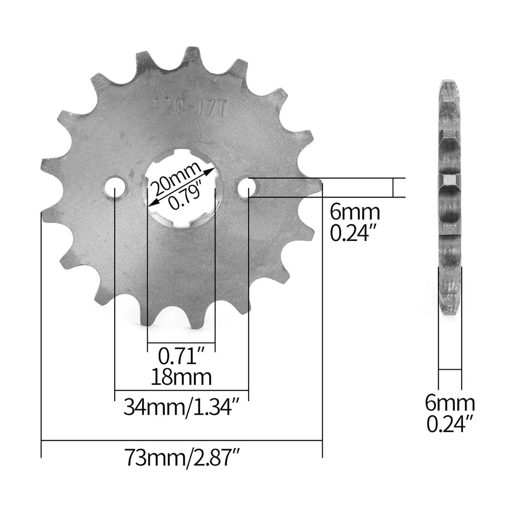 17T Front Sprocket Cog for Pitpro Trail Dirt ATV/Quad (2000–2023)