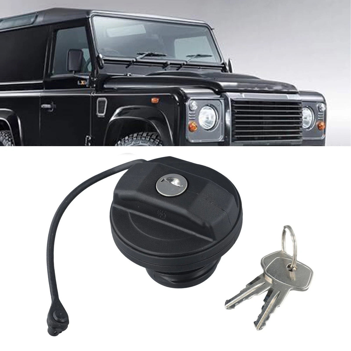 Fuel Filler Cap with Key Set for Land Rover Defender (1990–2016)