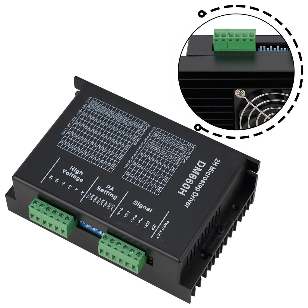DM860H Motor Driver for Efficient Heat Dissipation (24V-110V)