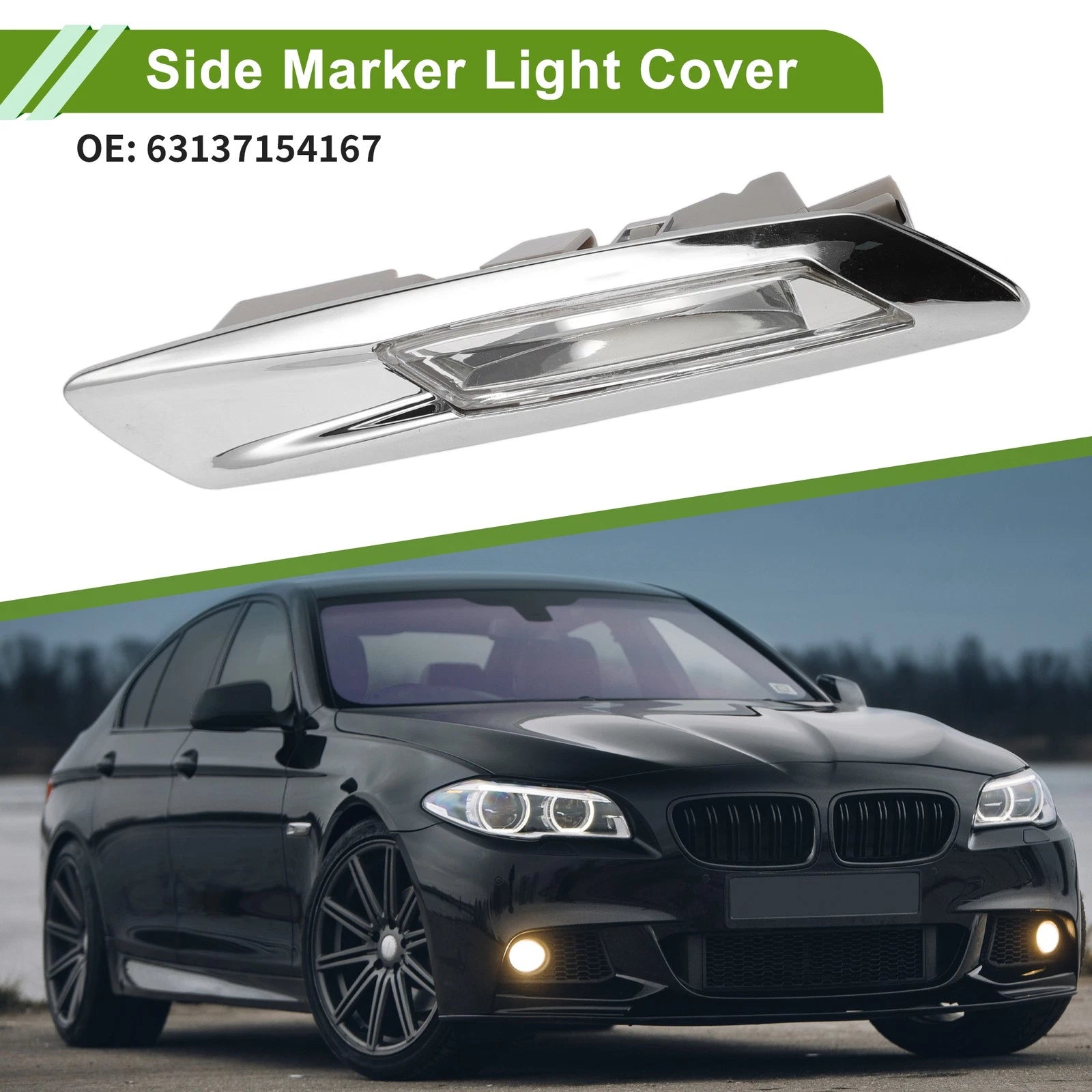 Left Side Marker Light Cover Replacement for BMW 535i (2011–2013)
