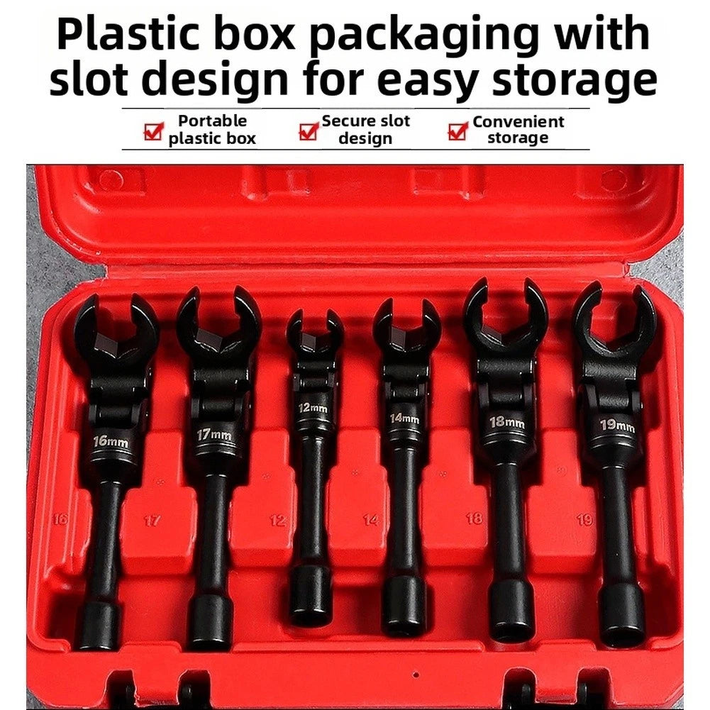 Long Handle Oxygen Sensor Wrench for Universal Use (180-Degree Adjustable)