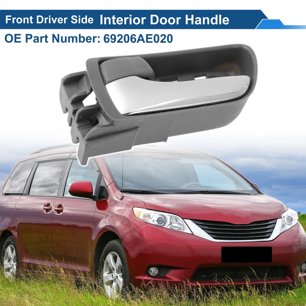 Front Driver Side Interior Door Handle for Toyota Sienna (2004–2010) Silver