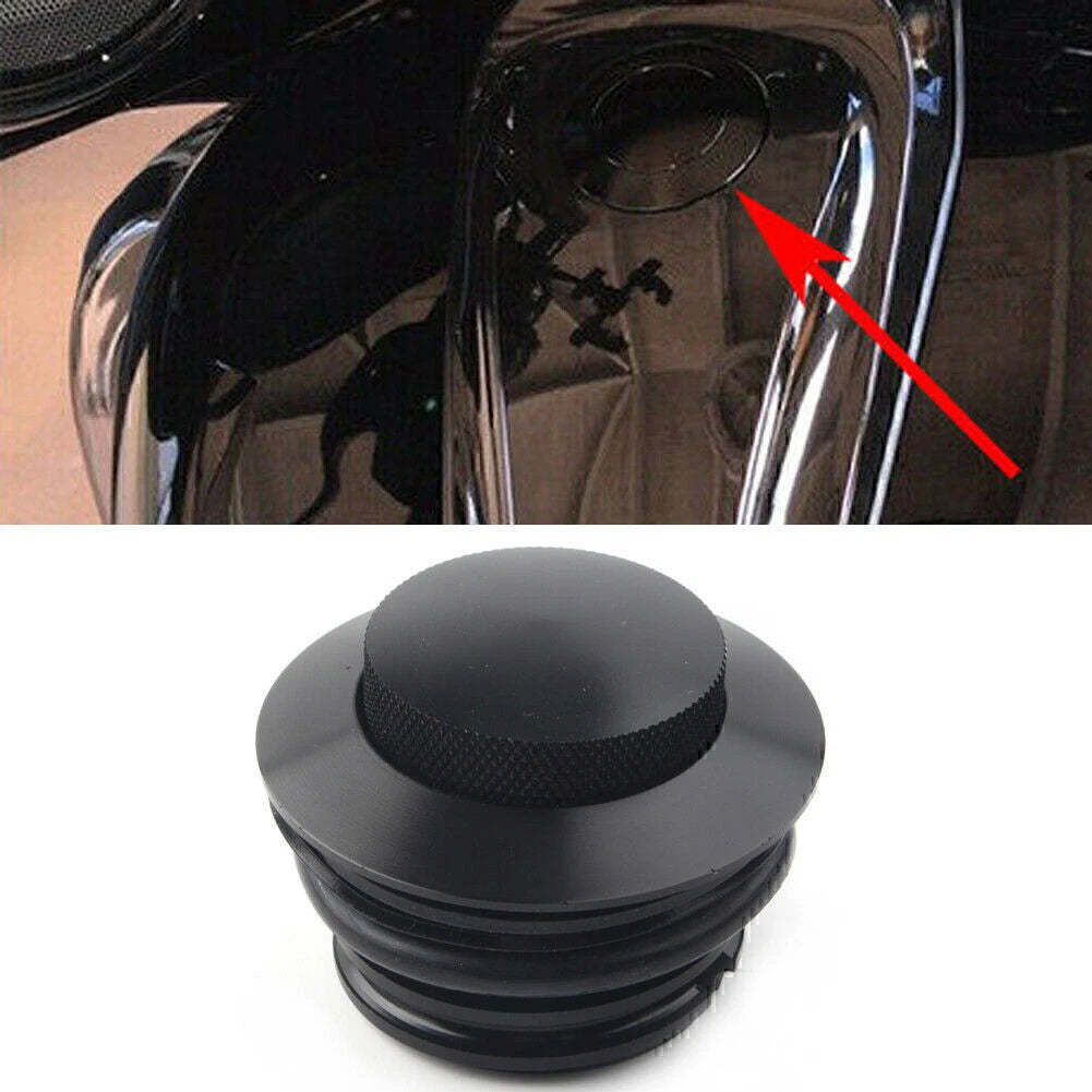 Flush Pop Up Reservoir Gas Cap for Harley (Vented, Black)