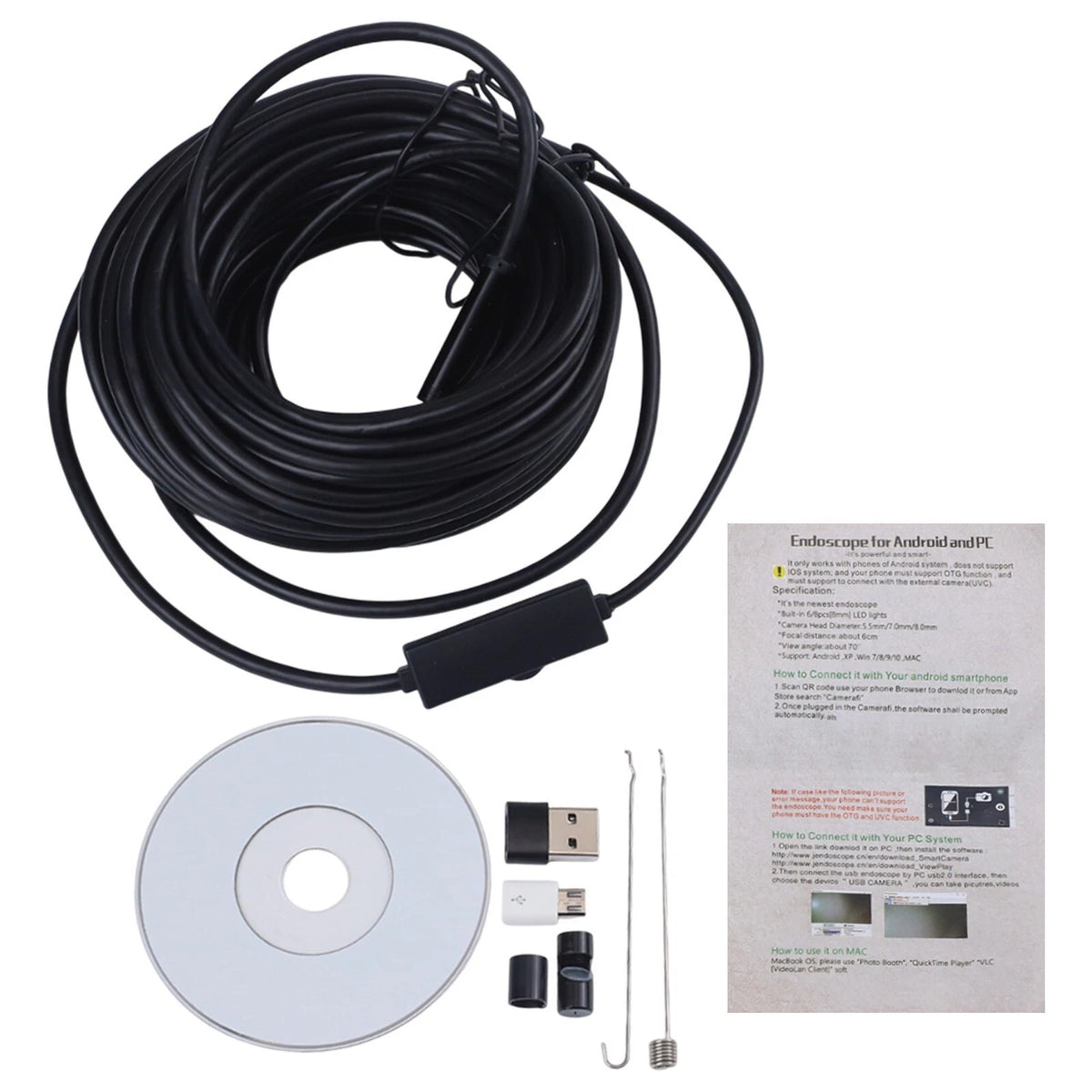 Pipe Inspection Camera for Sewer Drain Cleaning (15m/50 Ft) Waterproof
