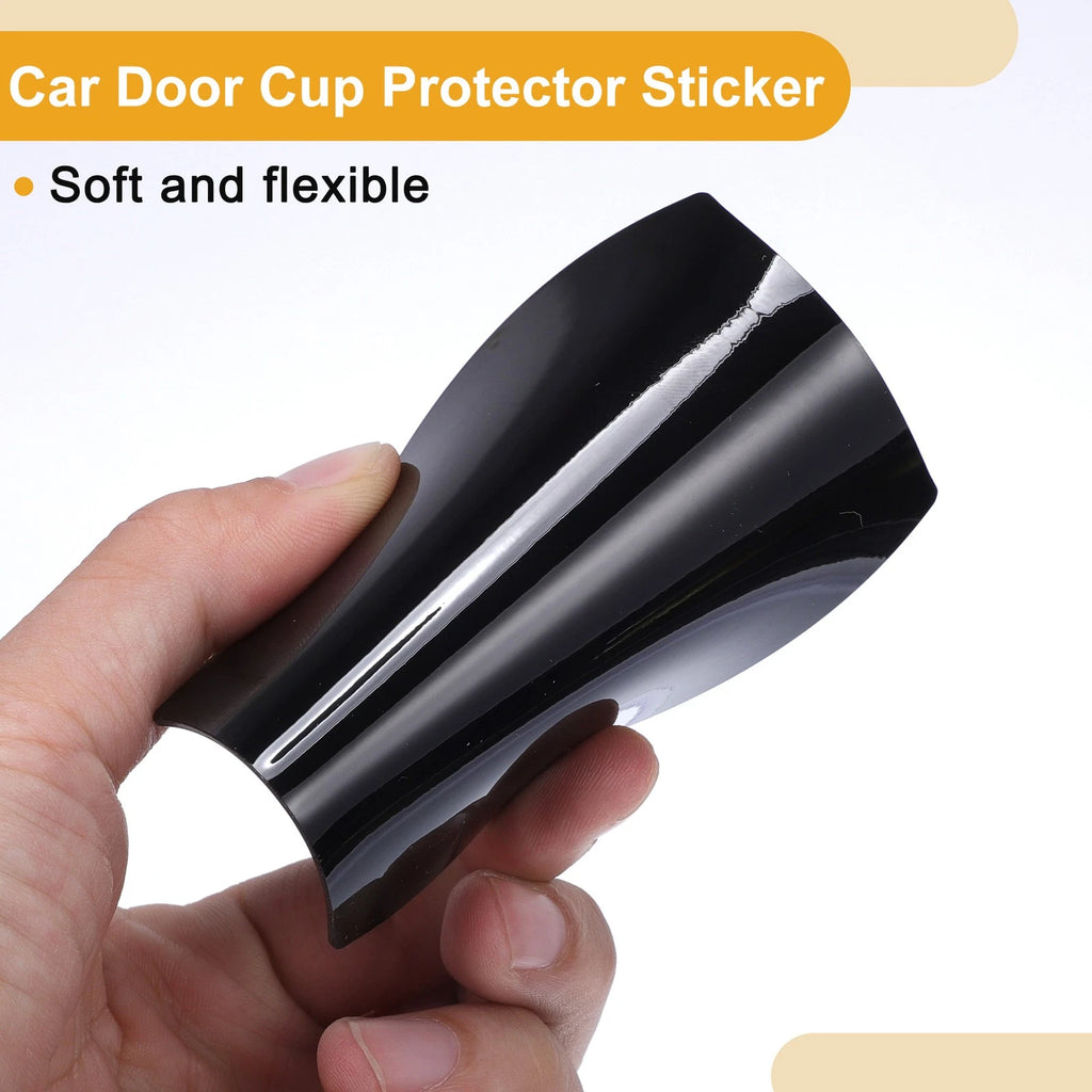 Universal Magnetic Car Door Cup Protector Sticker - 79x89mm - Black