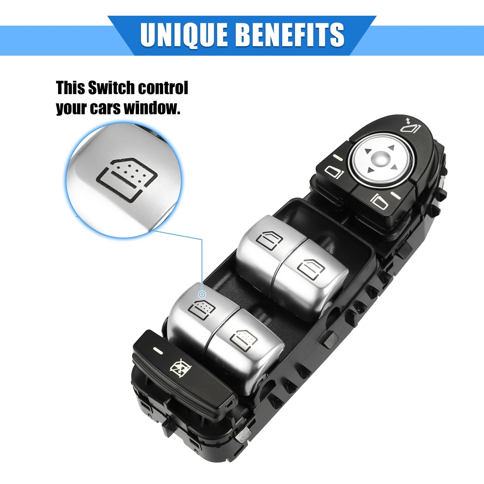 Window Control Switch 3 Pins Replacement for Mercedes S500 (2013–2017)