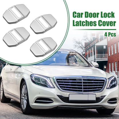 Door Latch Lock Cover Set for Mercedes-Benz AMG GLC Silver Tone (4pcs, 2016–2025)