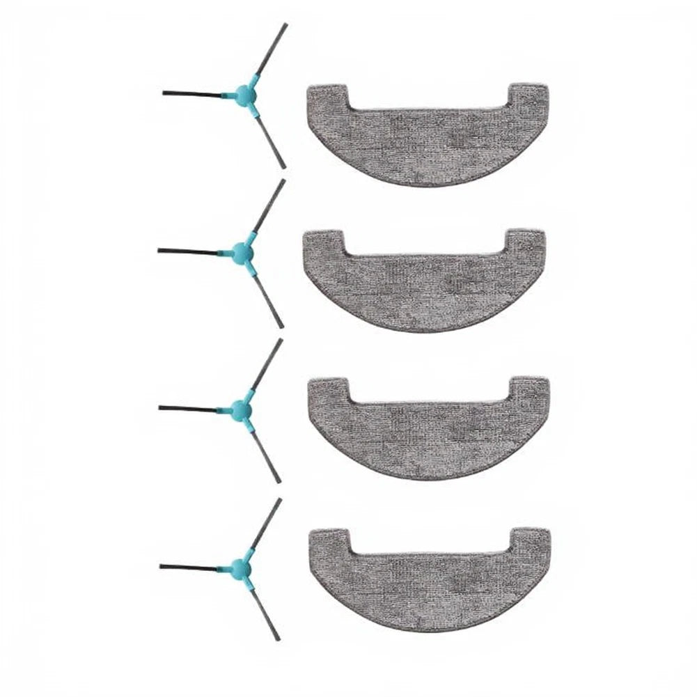 Set of 4 Side Brushes & Mop Cloths for Monsga MS1 MAX Robot Vacuum