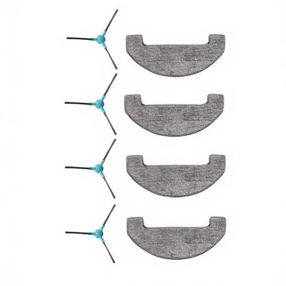 Set of 4 Side Brushes & Mop Cloths for Monsga MS1 MAX Robot Vacuum
