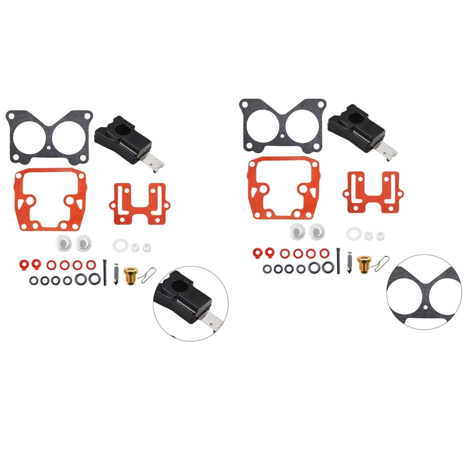 2pc Carb Repair Rebuild Kit for Johnson Evinrude (0439076, 439076, 392550, 18-7046)