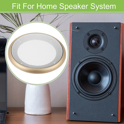 Set of 4" Speaker Grill Covers for Car Subwoofer (Universal) - Gold Tone White