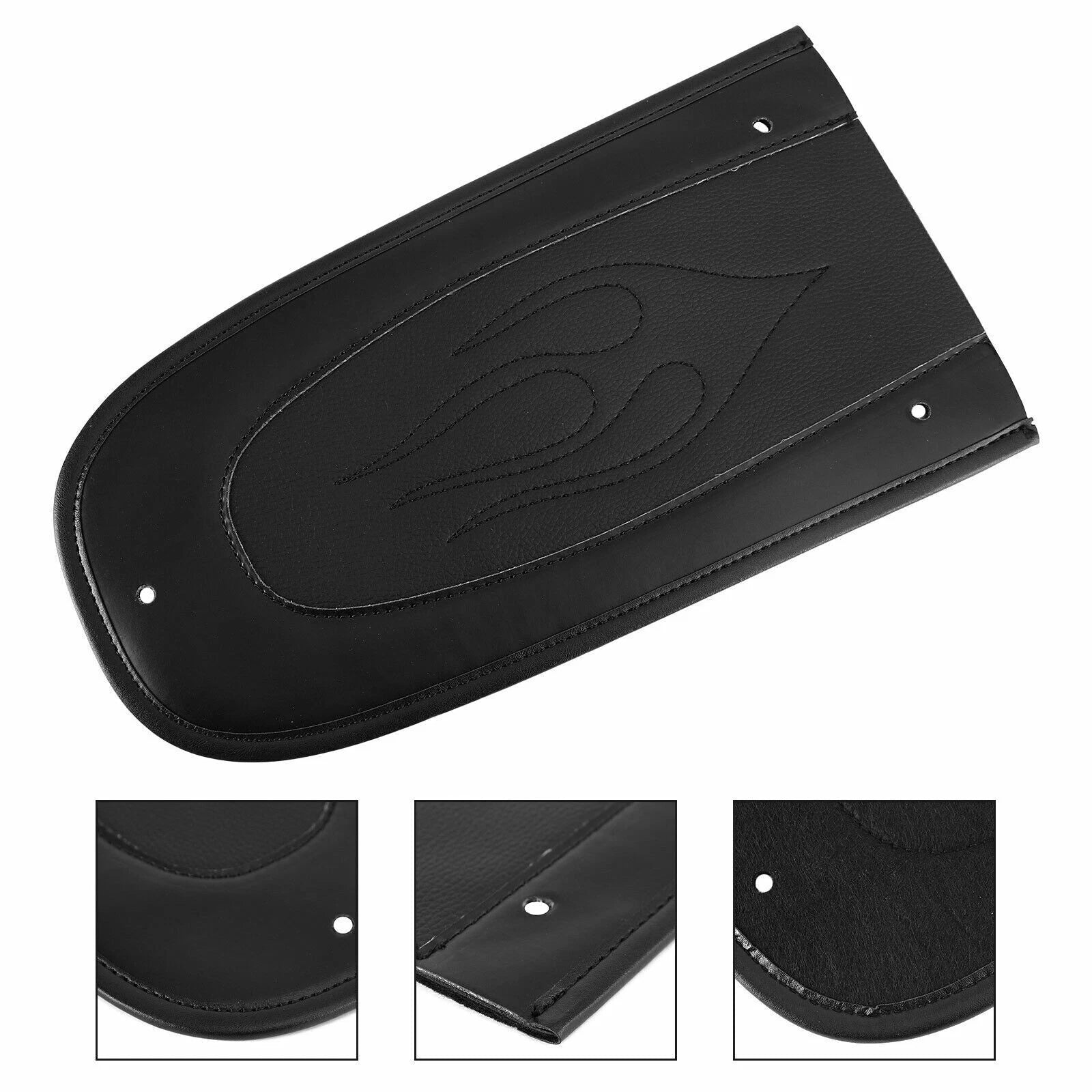 Flame Stitch PU Leather Rear Fender Bib Solo Seat for Harley Touring (2014–2023)