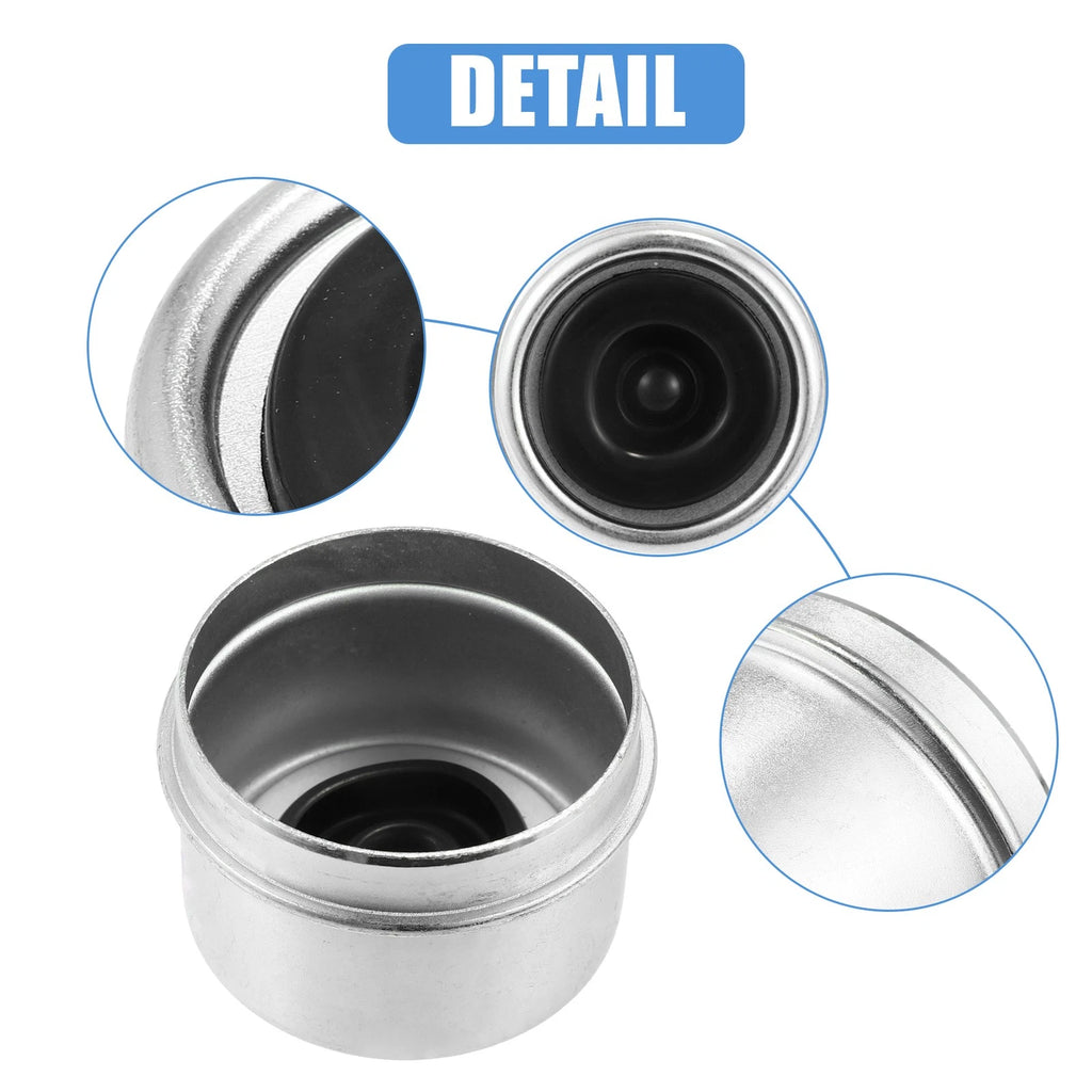 Trailer Axle Wheel Hub Cap Set 1.98 Inch with Rubber Plugs for Trailer (2)