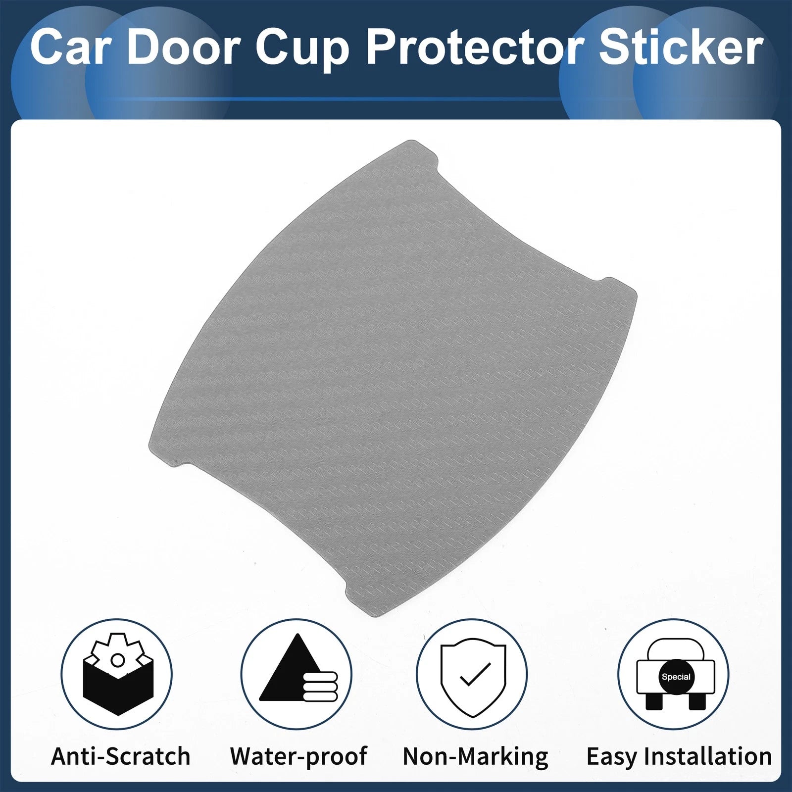 3D Car Door Handle Scratch Protector for Universal Vehicles (84x94mm)
