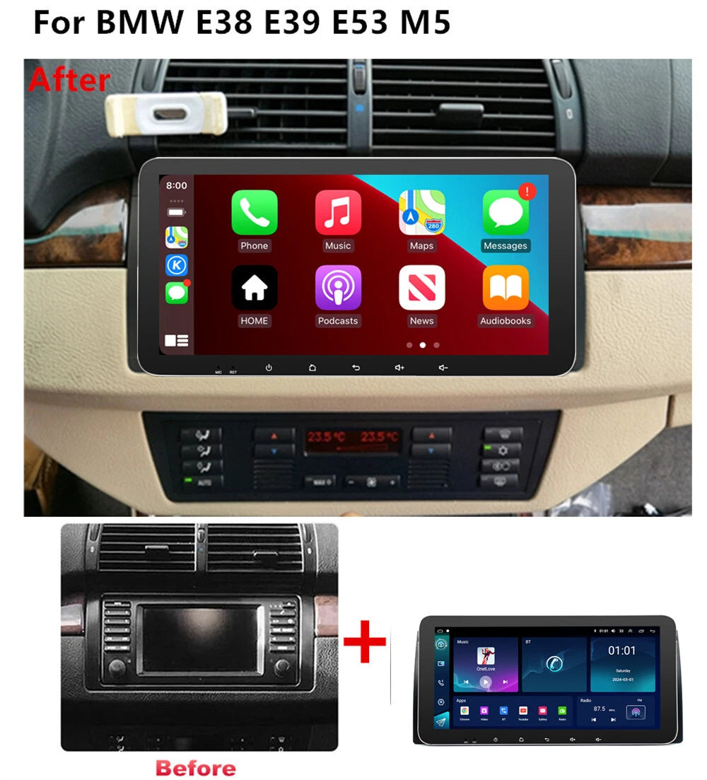 Carplay Stereo Radio GPS Navigation for BMW E38 E39 E53 M5 X5 (1995–2006)