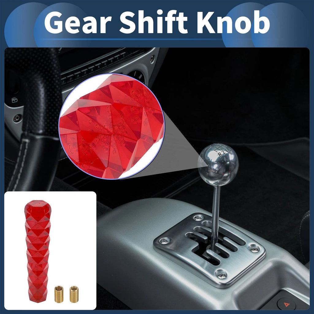 Crystal Gear Shift Knob with 2 Adapters for Universal Fit (20cm)