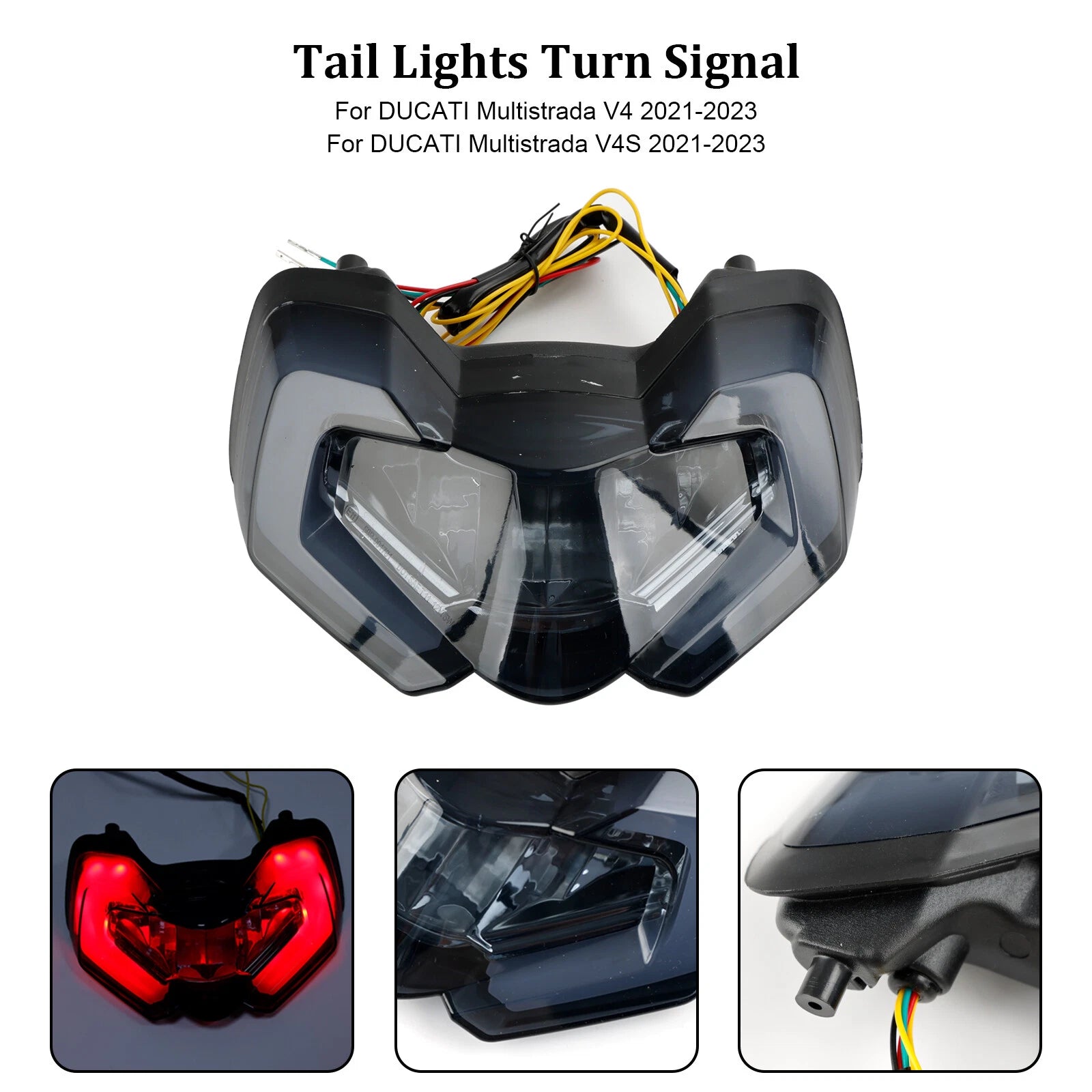 Tail Light Integrated Turn Signals for Ducati Multistrada V4S V4 (2021–2023) Black
