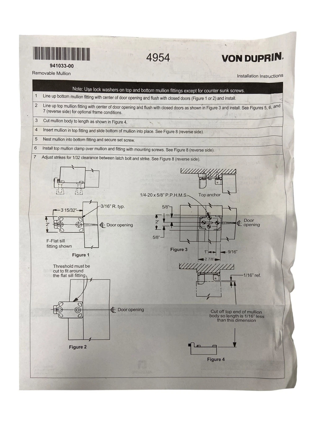 Removable Mullion Brackets 1654/4954 for Von Duprin (OEM)
