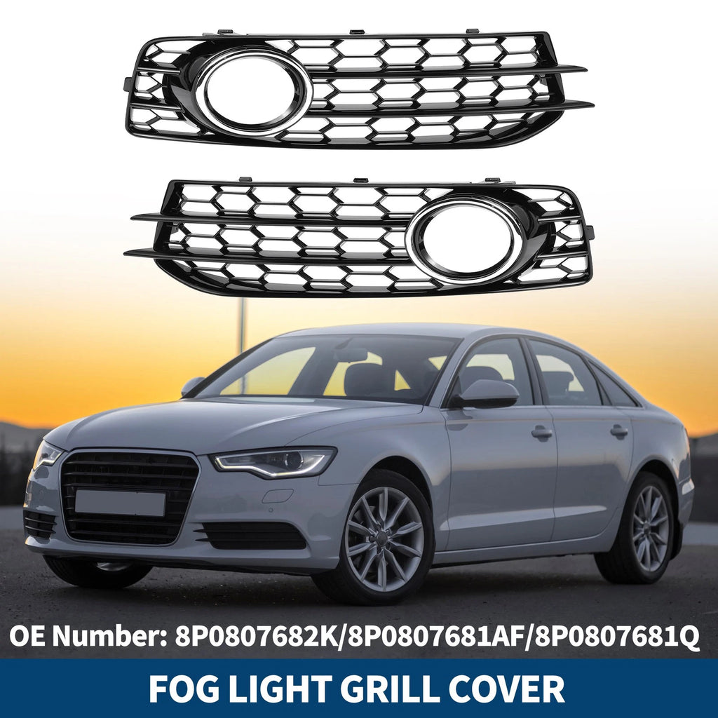 Front Fog Light Grill Pair Replacement for Audi A3 (2009–2012)