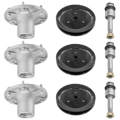 Deck Spindle Shaft with Pulley Replacement for Exmark Lazer Z (2004–2010)