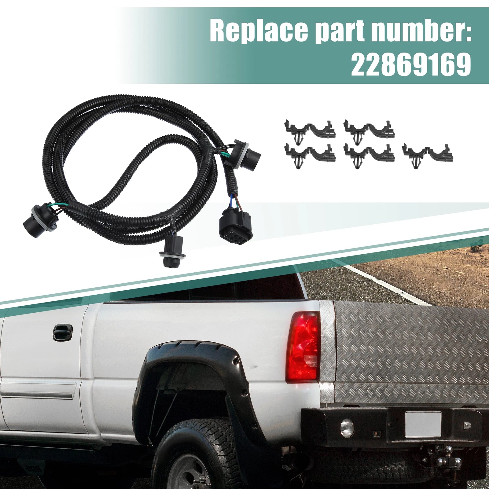 Tail Light Lamp Wiring Harness Socket for GMC Sierra (2014–2018)