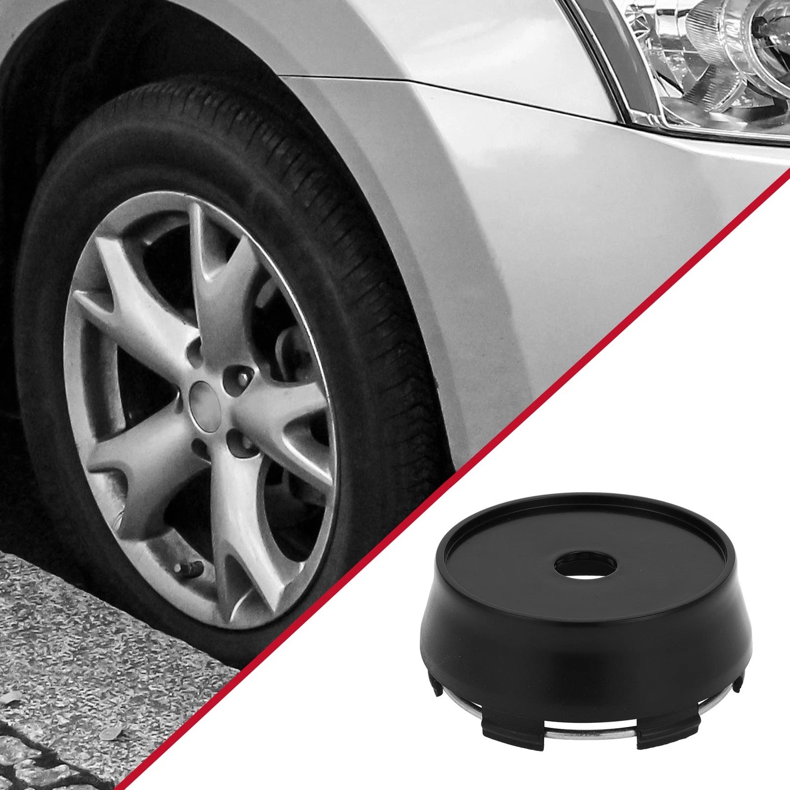 Universal Wheel Center Hub Cap Snap-in 64mm 2.52" OD Matte Black
