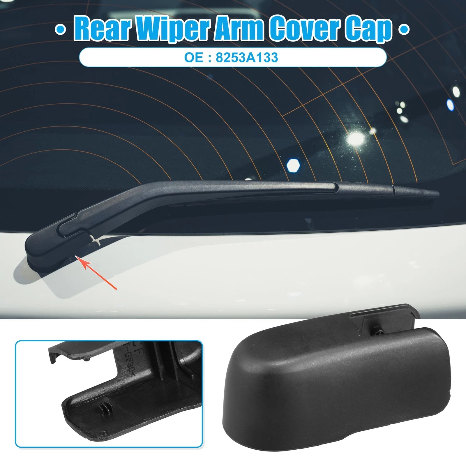 Rear Windshield Wiper Arm Nut Cover Cap for Mitsubishi Outlander (2013–2020)