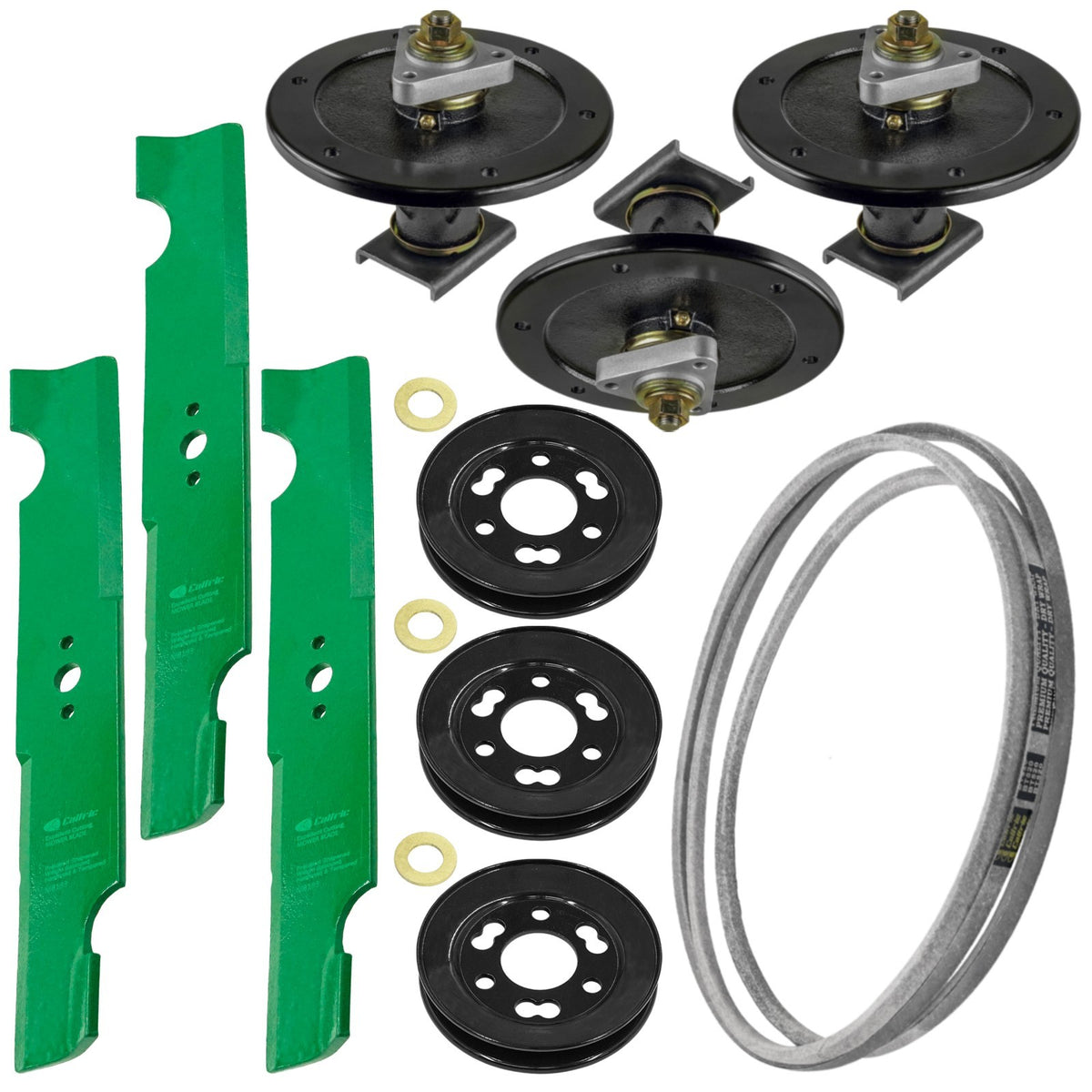 Deck Spindle Pulley and Blade Belt for Toro Z400 Z449 Z450 (48-inch) (2009–2019)