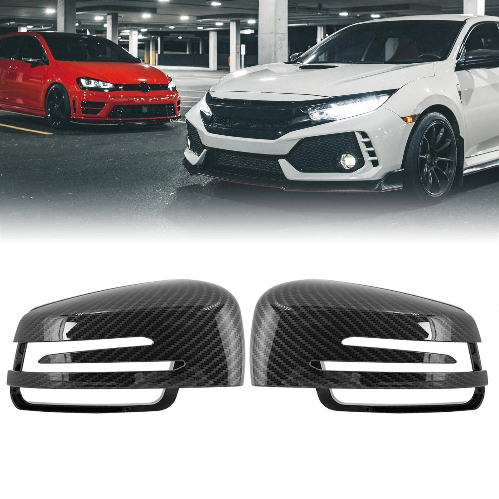 Rear View Side Mirror Cover Cap Carbon Fiber for Mercedes S E C (2009–2013)