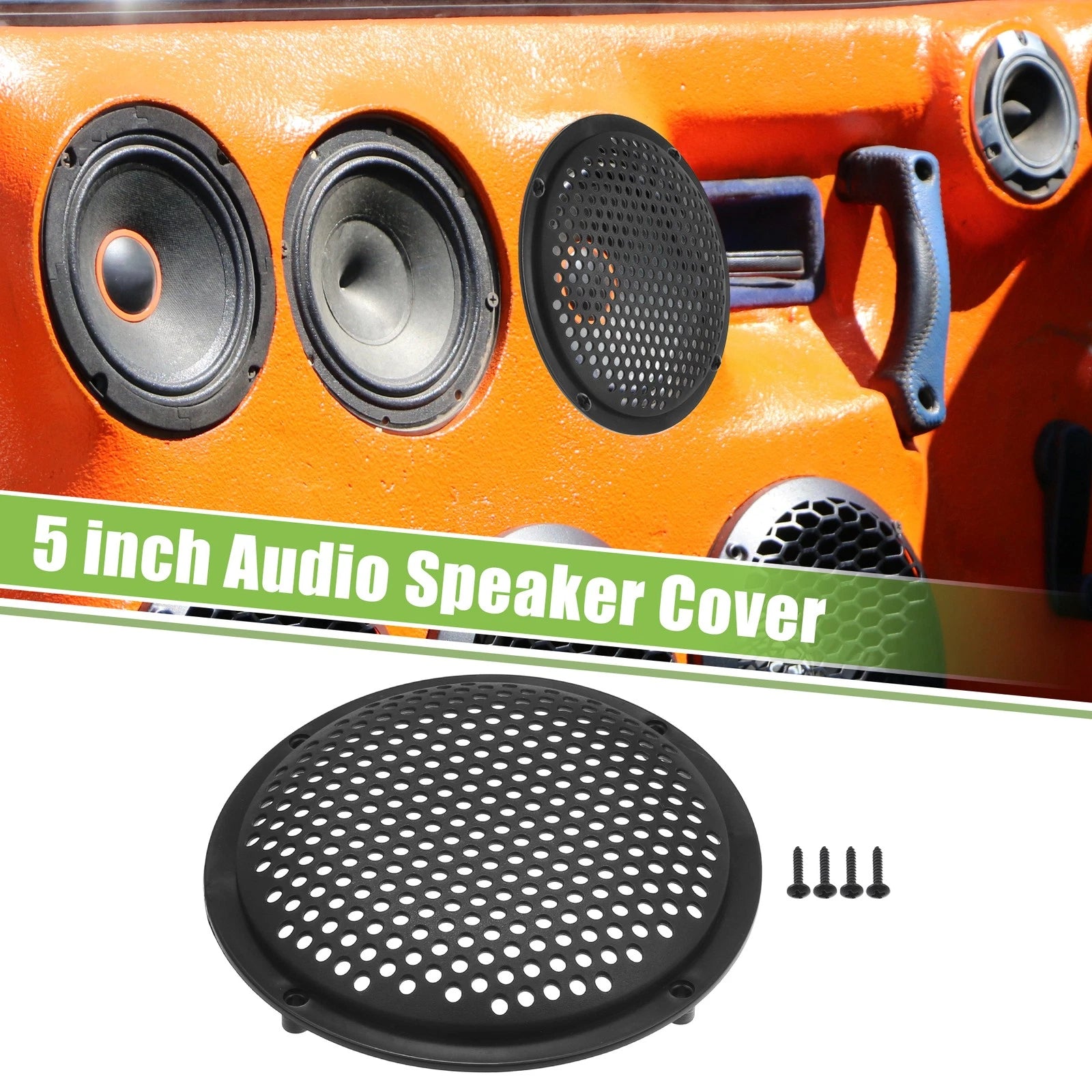 5" Car Speaker Grill Cover for Subwoofer (Universal) - Black Mesh